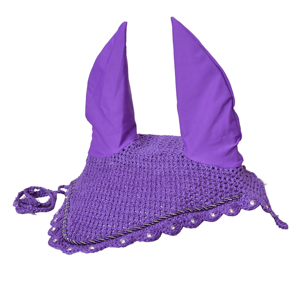 
All Colours Strass Horse Silent Ear Bonnet horse fly veil ear bonnet 