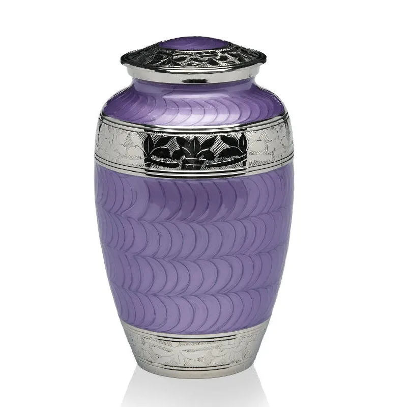 Elegant Purple Cremation Urn for Ashes Aluminium Adult Urns for Human Ashes Customized Sizes Wholesale Burial Funeral Supplies
