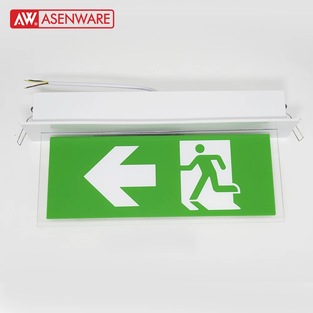 exit sign in emergency lighting led exit sign plate wall mounted Chinese manufacturer bulkhead battery light