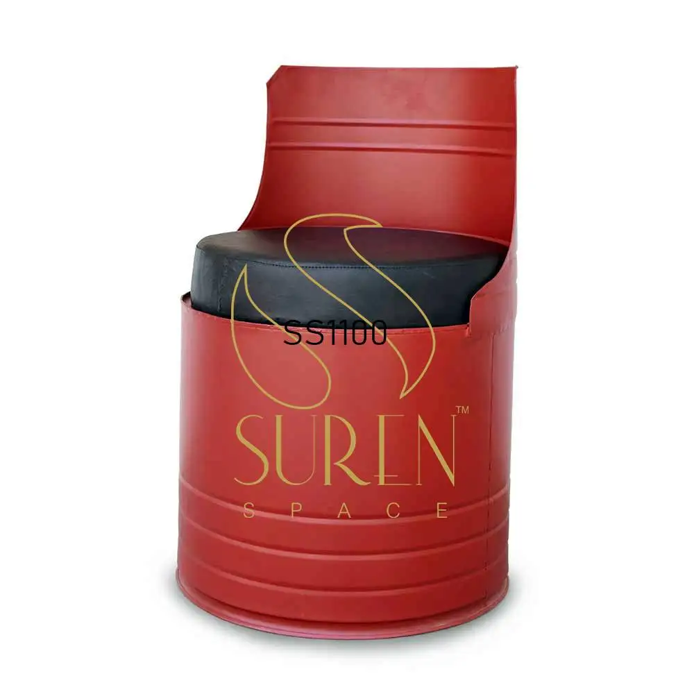 Metallic Drum Design Funky Hospitality & Commercial Chair Country Side Metal Reproduction Unique Cafe Cafeteria Bistro Furniture