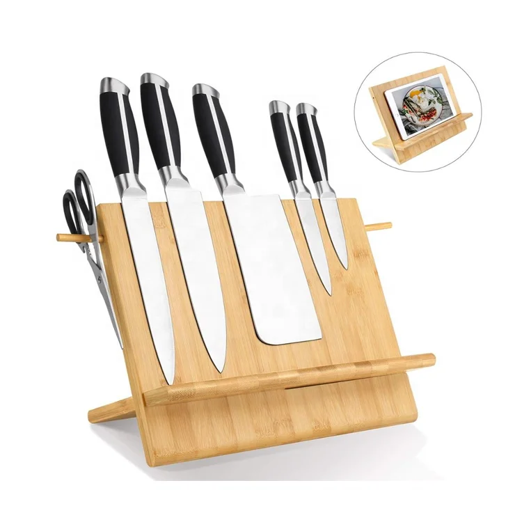 Magnet Bamboo Wooden Magnetic Knife Holder Organizer Block Without Knives