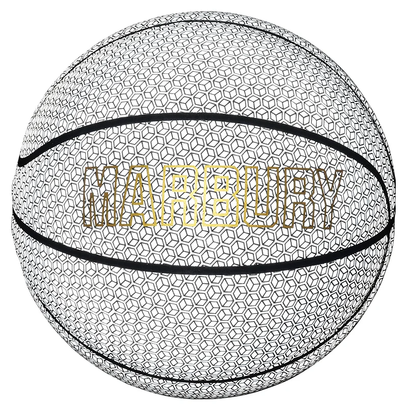 
Night light up official Glowing hologram After-Glow noctilucent strontium aluminate luminous reflective basketball balls 