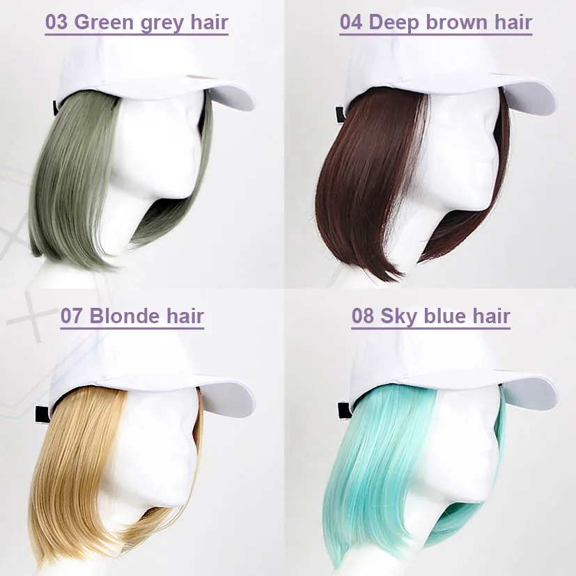 Replaceable short bob custom cap hair hat wigs