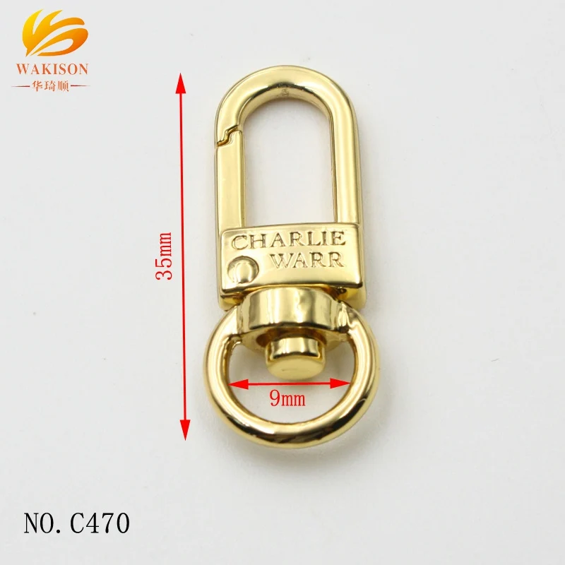 9mm Custom Engraved logo Key ring key chain clasp for Keychain
