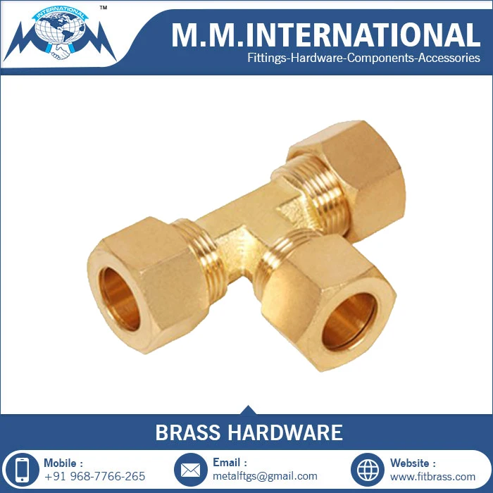 Bulk Pipe Fitting Brass Male Threaded Tee Brass Compression Fitting Pipe Connector Welded Tee Soldering Connection