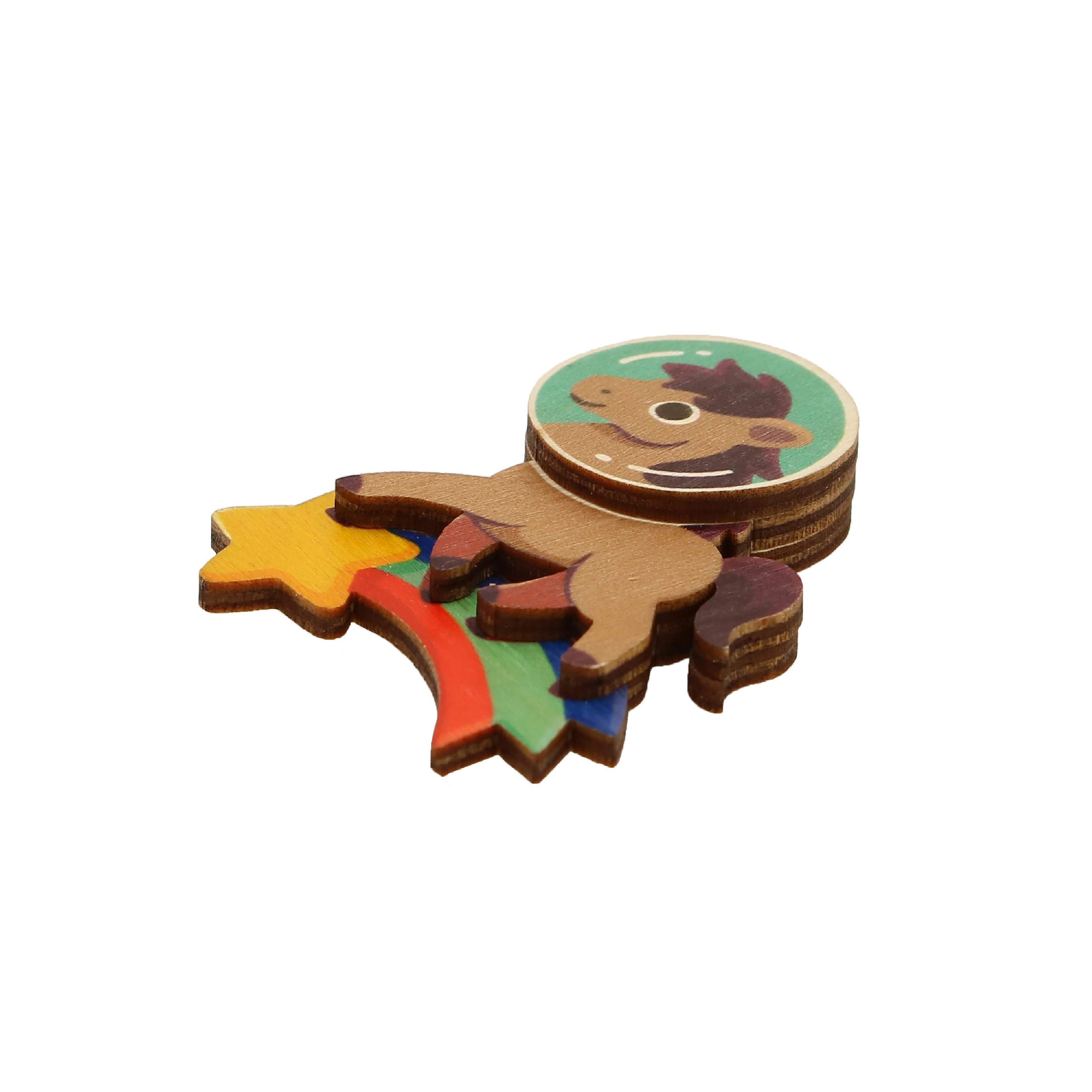 Pony Horse Rainbow Astronaut Wooden Fridge Magnet Promotional Gift