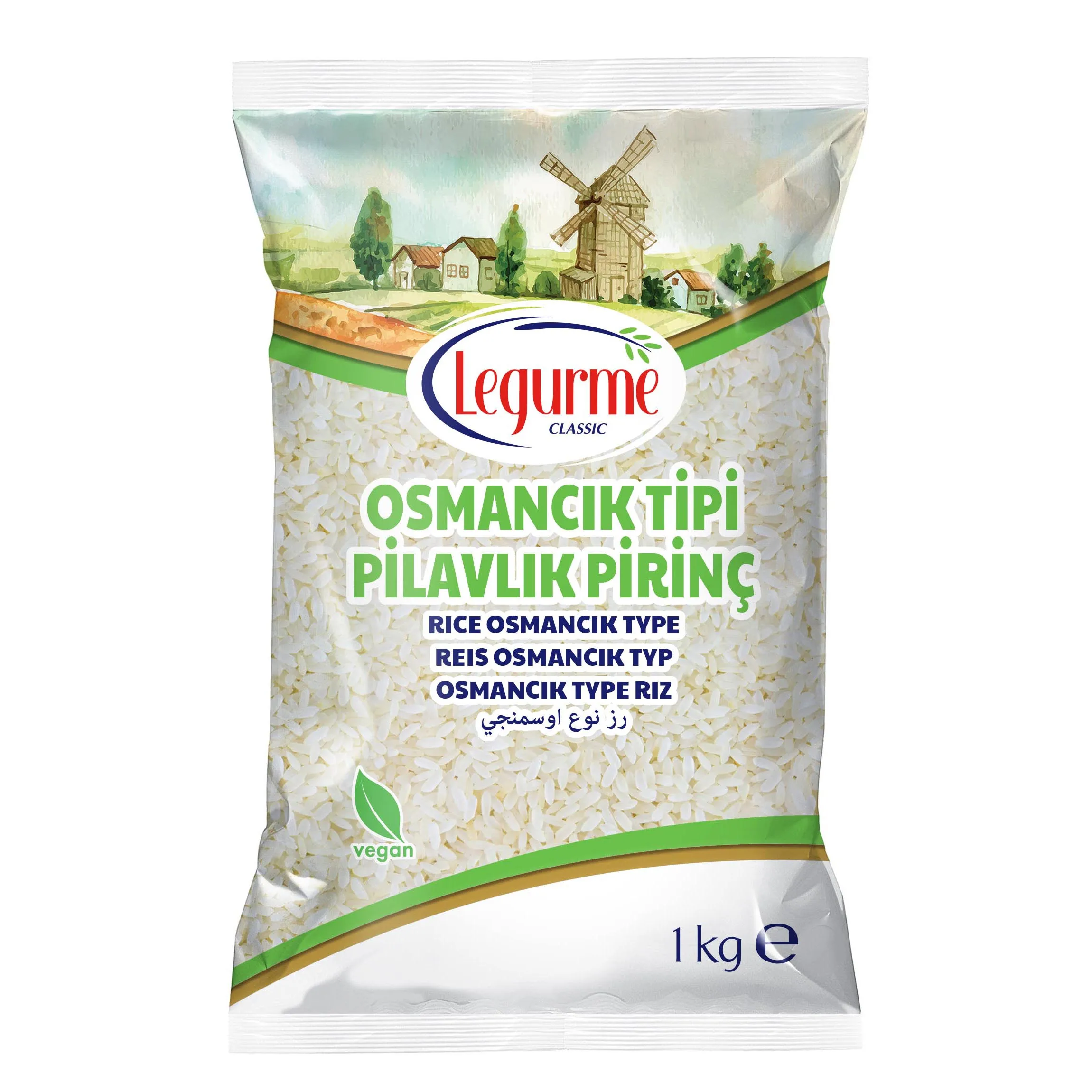 Legurme High Quality Best Price 1 Kg Osmancik Type Rice | pillow package | Dry Product | Custom Packaging  | Made in Turkey |