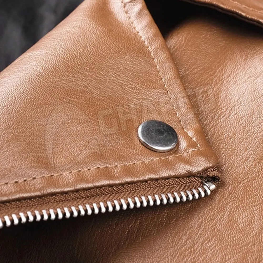  Мужская кожаная куртка с принтом логотипа на заказ