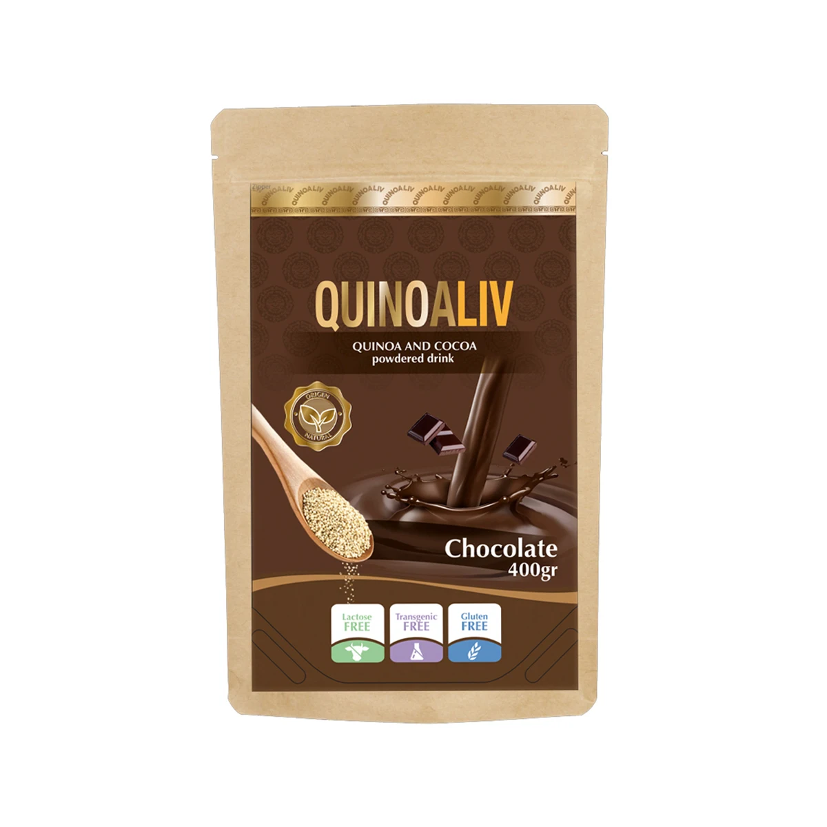 
Порошковый органический какао без лактозы Quinoa Liv порошок какао от Agrodely Quinoa какао 
