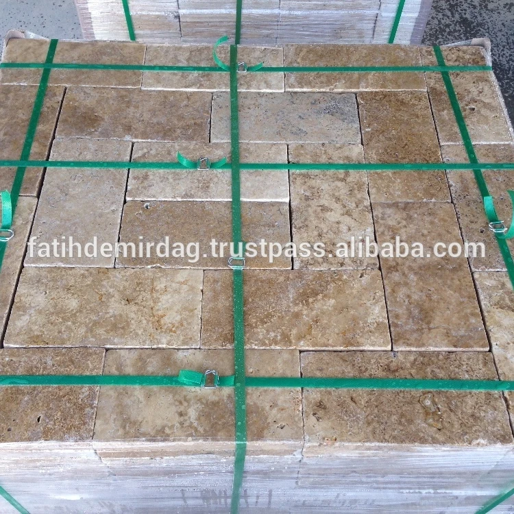 
Кофейно-коричневый травертин, 6x12 дюймов (153x305x30 мм) укладчик-поврежденный/мокрый фото 