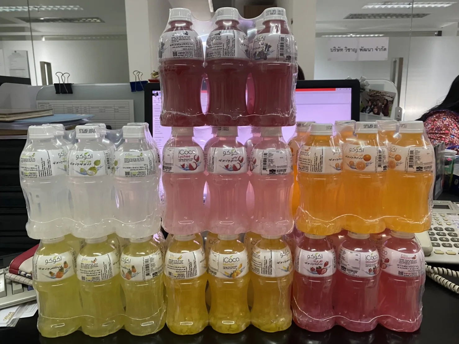 25% Fruit Juice With The Best Selling High Quality Nata De Coco Grape Flavor iCoco Brand Export From Thailand