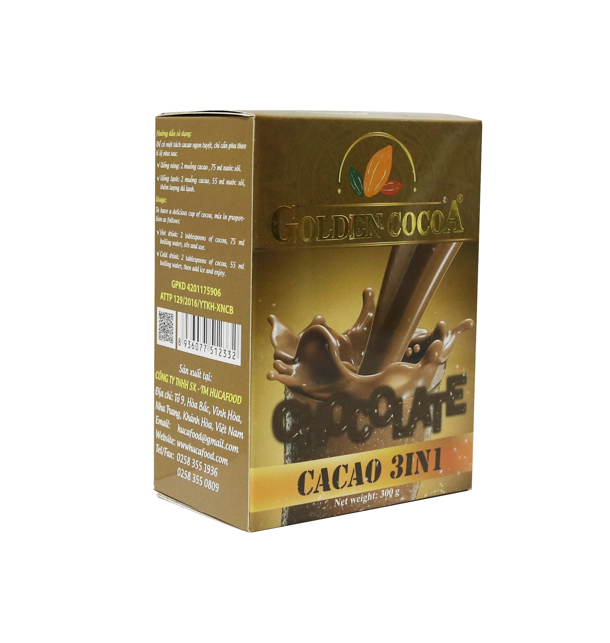 OEM, ODM, Private label Golden Cacao, Vietnam Cacao 3 in 1, Chocolate drink, Wholesale , HUCAFOOD Coffee