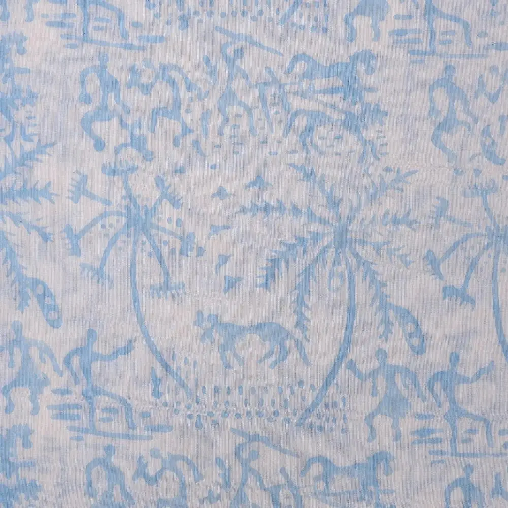 Jaipur Block Print Cotton Fabric by Yard Tribal Indian Art Upholstery Fabric For Kurtis