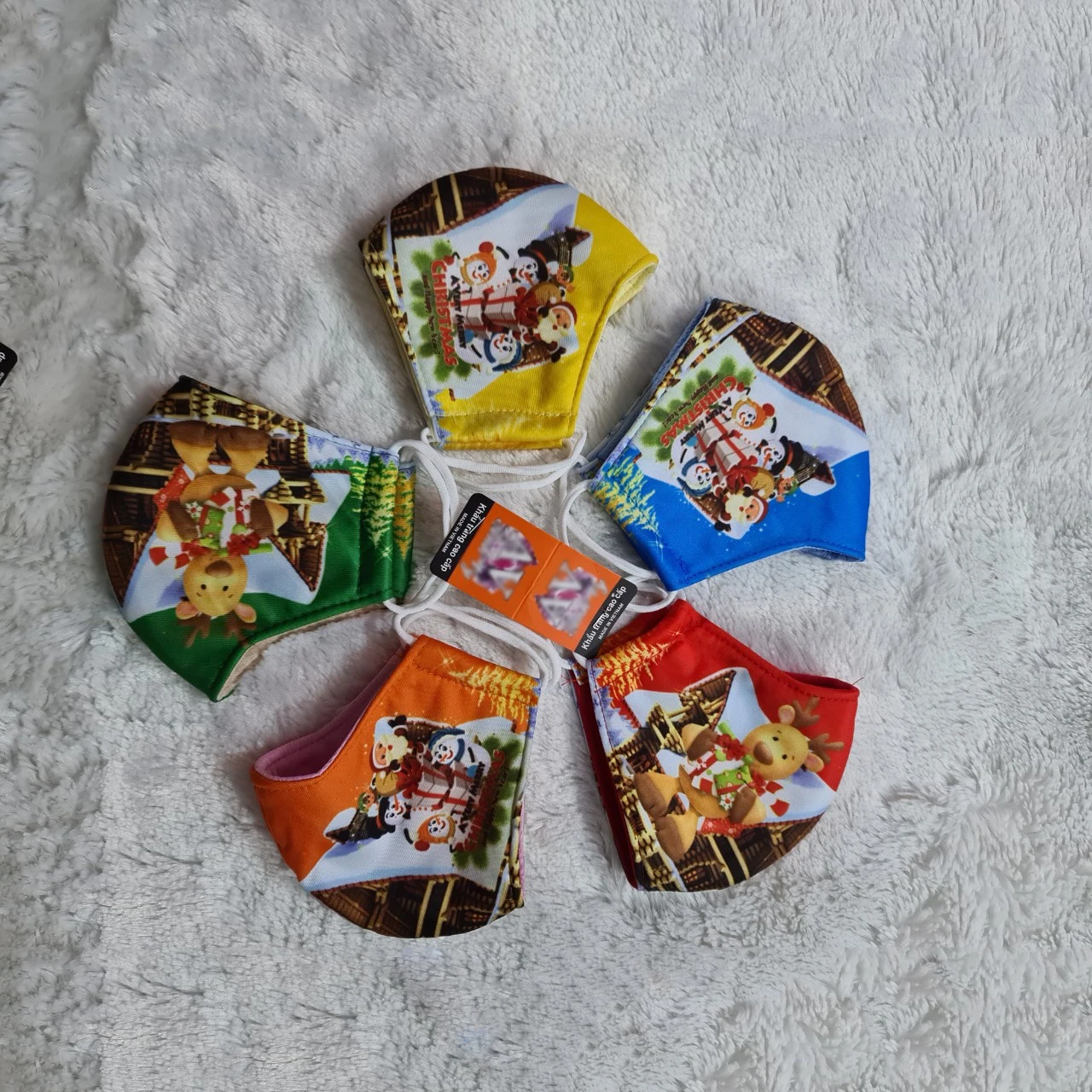 Fashion Christmas Face Cover Polyester and Cotton Fabrics Reusable Soft Comfortable 3D Printed Custom Design