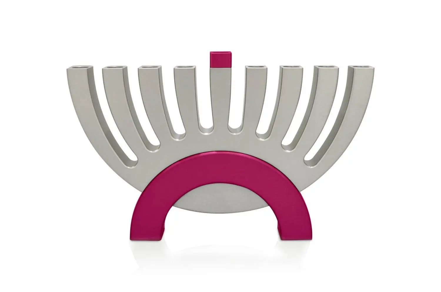 Modern Design Aluminium Candelabra menorah with bone inlay in blue candle stick for hanukkah 7 arms at wholesale price in nickel