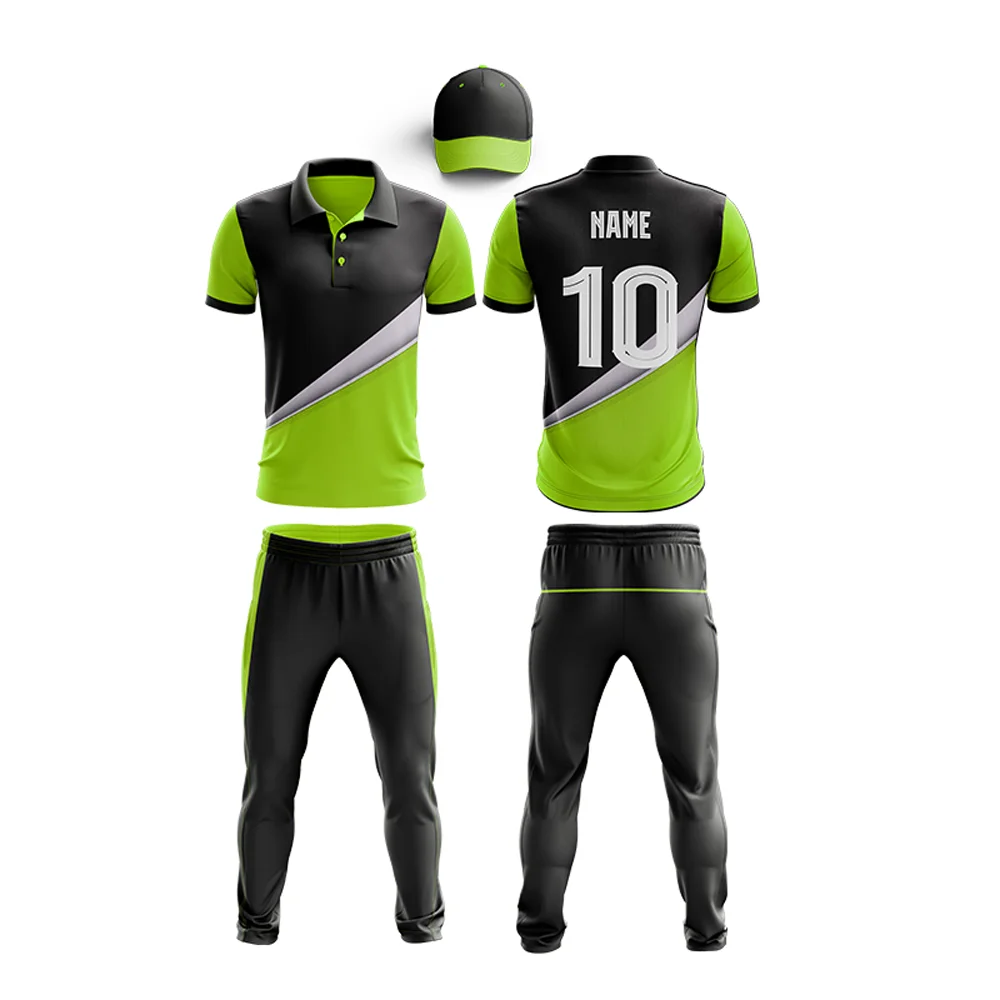 Sublimation Cricket Uniform Custom Cricket Uniform Kit tshirt and trouser Custom cricket match wear