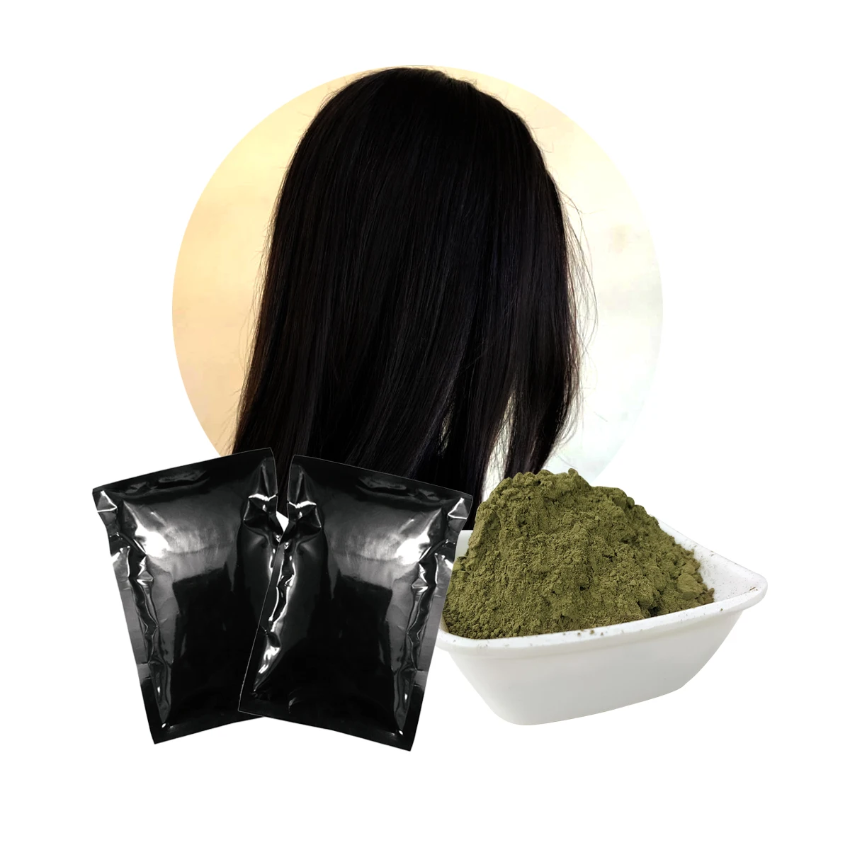 Indian Best Selling 100% Natural Semi-Permanent Hair Dye Powder Green Color