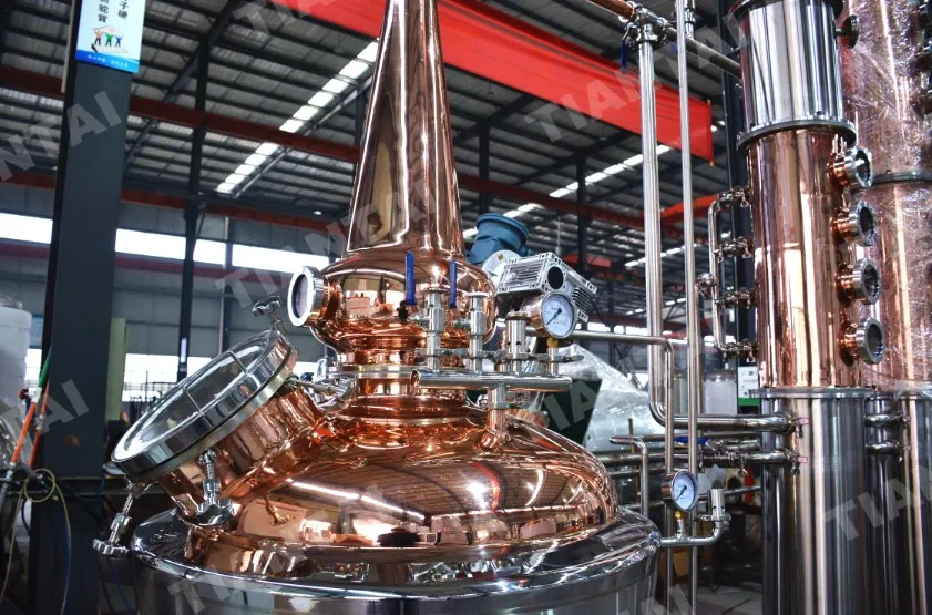 100l TIANTAI whiskey rum Distiller electric pilot still copper column still