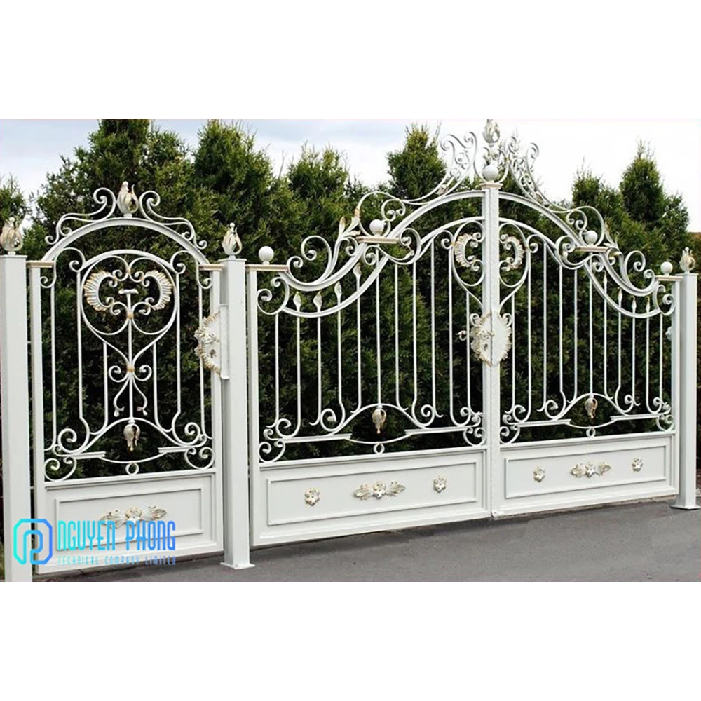 Производитель высокое качество простой дизайн кованый железный гриль цены на главные ворота