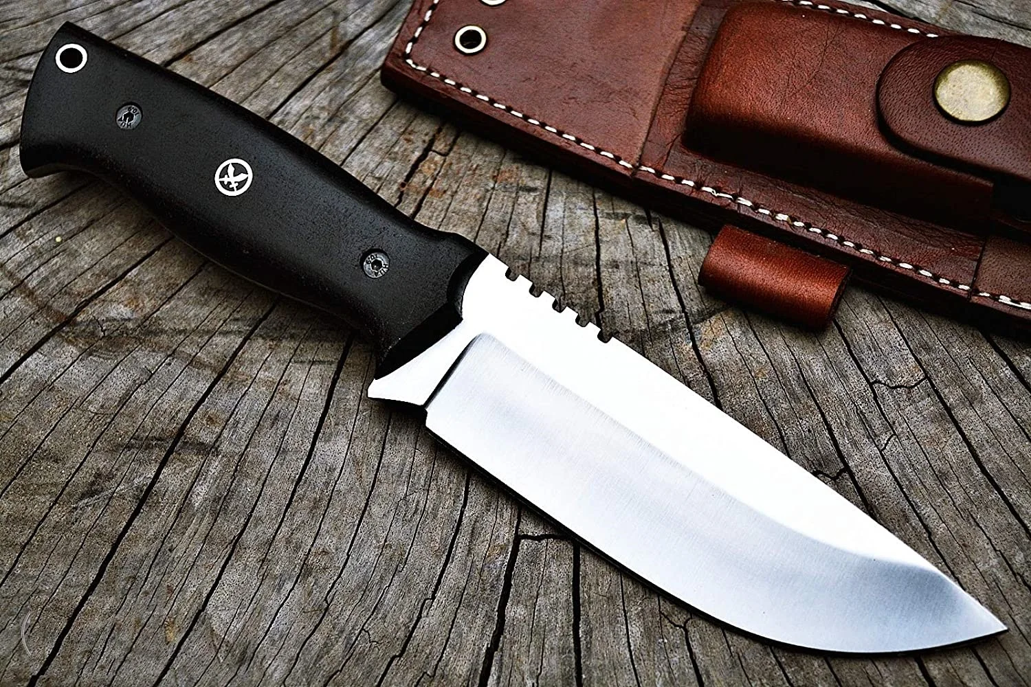 
Custom Made Knife Black Outdoor Handmade Hunting Survival Fixed Blade Knife with Sheath Stainless Steel Blade OEM Industrial 10
