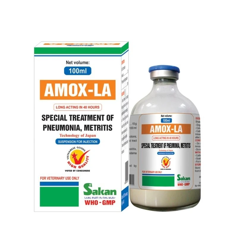 A-MOX-LA 100ml A-mo-xi-ci-llin 15 % an-ti-bio-tics in-jec-tion for poultry cattle animal health care products