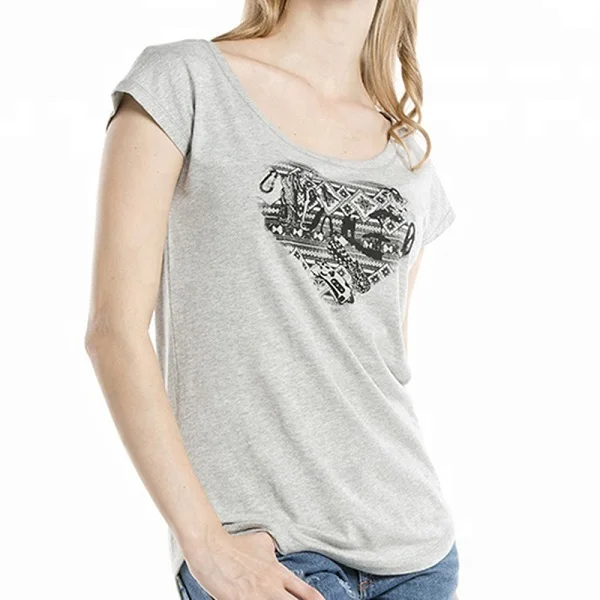 T shirt Woman Tops For Custom Print Short Sleeve in Yellow Color For Clothing Manufacturer