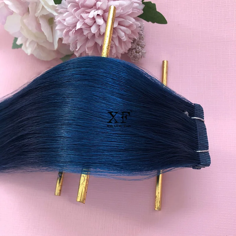 
2021 Trending Products Blue Color 100% Remy Brazilian Hair Tape In Hair Extensions 