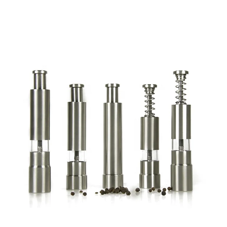 Factory Sale Mini One Hand Operated Thumb Pump Mini Grinder Set Pepper Mill