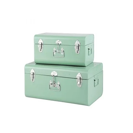 Metal Sea Green Color Trunk Boxes With Different Sizes Greatest Quality Home Storage Trunk Box At Bestest Prices