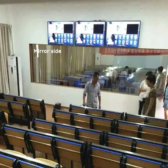 6mm Thick Bronze Tinted Mirror Glass Price , Large Two Way Acrylic See-through Mirror