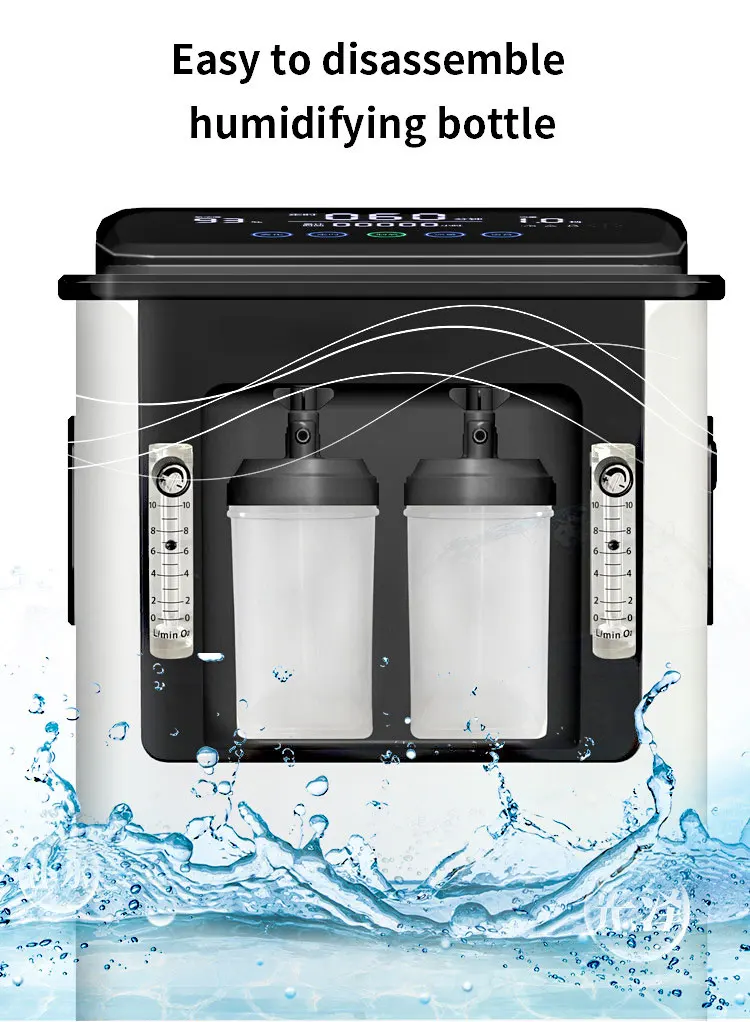 10L Multifunctional Medical Oxygen Concentrator, 93% Purity, Large Stable Flow, 24 Hours Nonstop, HD Big Screen