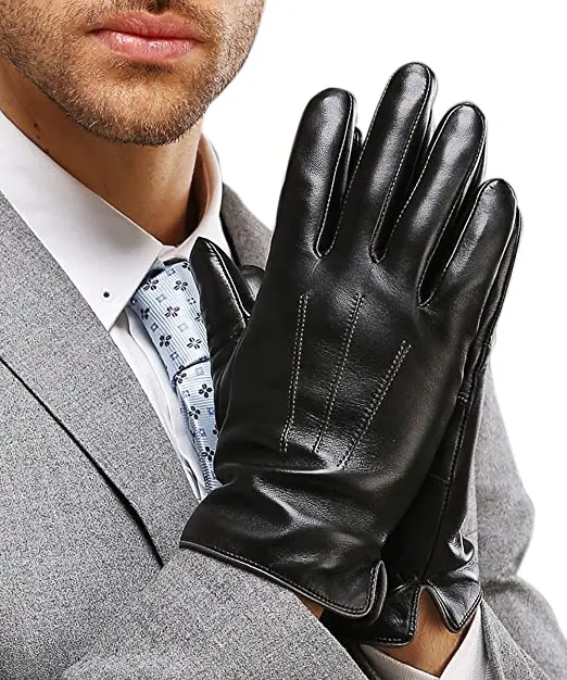 Дамское зимнее платье перчатки мягкая меховая подкладка женская одежда длинные стильные кожаные