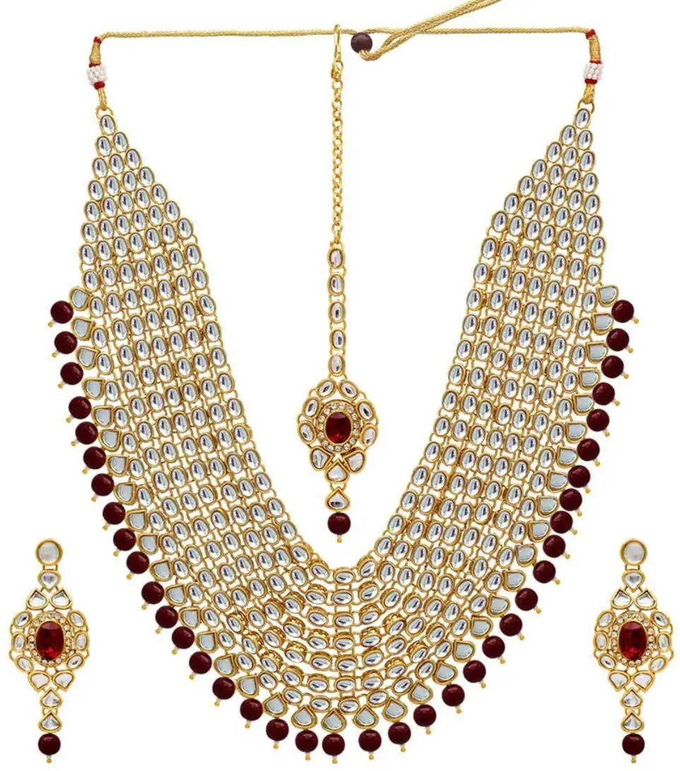 Bijoux Wedding Kundan Jewellery Indian Polki Jewelry Copper Bridal Wedding Sets