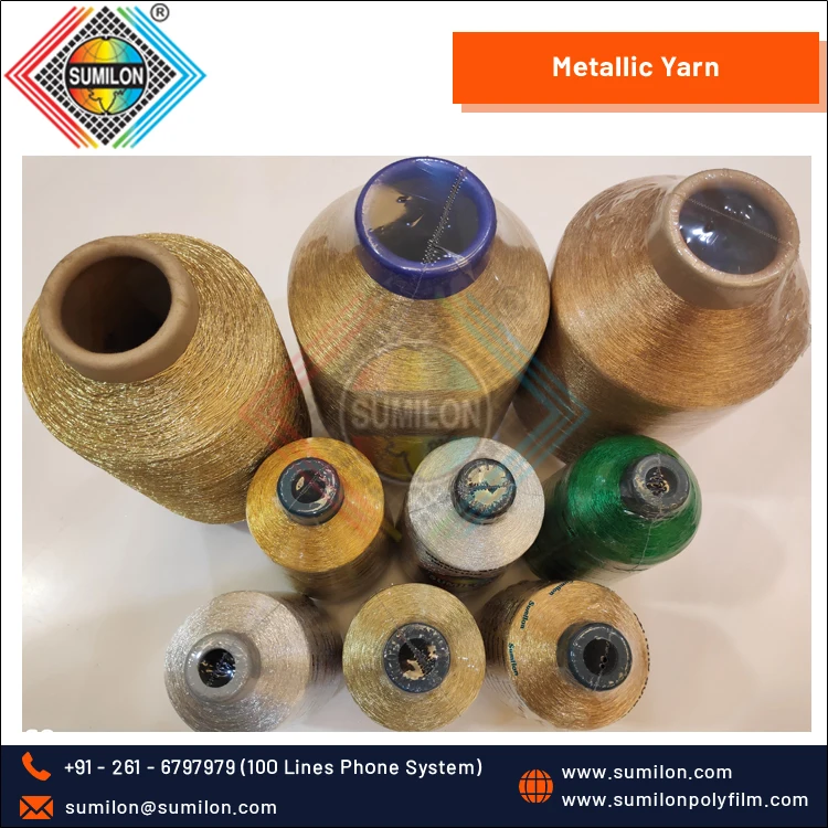 Yarn Indian Vendor Selling High Twisted Mh-type Metallic/ Polyester for Flat and Circular Knitting Metallic Yarn High Strength