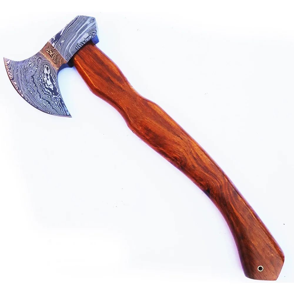 Топор Ручной работы из дамасской стали в стиле викингов, топор для кемпинга, высококачественный Тактический топор с кожаным чехлом AX-28