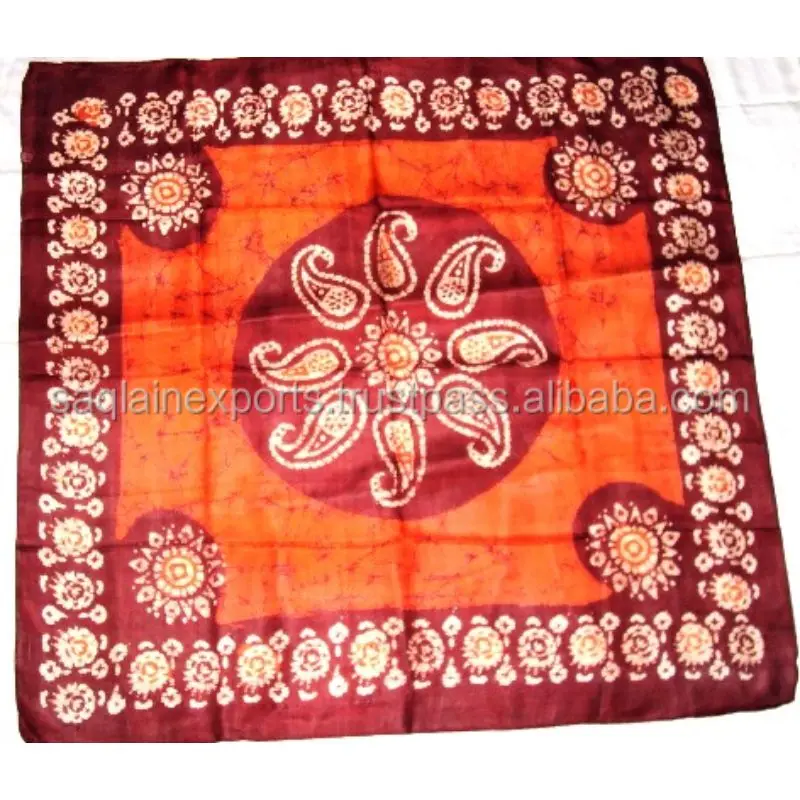 Supplier From India Beautiful Silk Scarves Best Seller Woman Fashion Batik Print Competitive Price Silk Neck Wear Summer Beach S