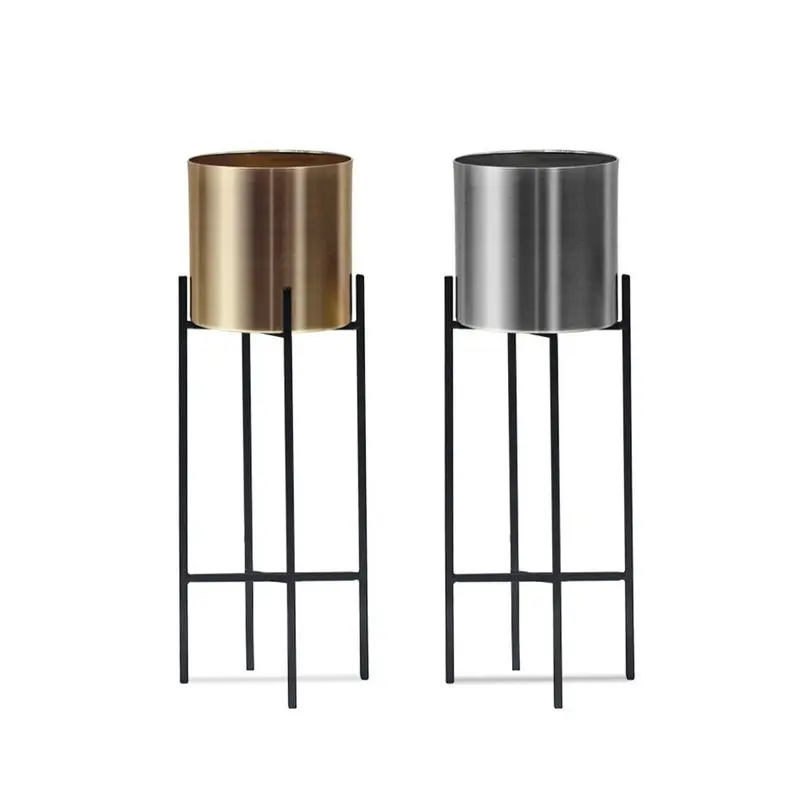 Большие металлические вазы в скандинавском стиле для улицы и помещения/золотые черные большие горшки цветов/горшки деревьев растений