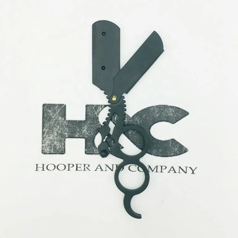 finger razor straight razor barber razor with barber pole design with ring Sustainable Stainless steel