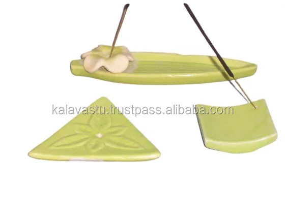 Handmade Ceramic Hand Painted Incense Stick Burner and cone Holder Ash Catcher Agarbatti Stand