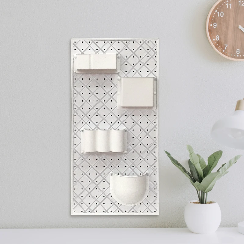 MDF Punch-free Hole Board  Wooden Pegboard Storage Wall Organizer kit for home, office, store