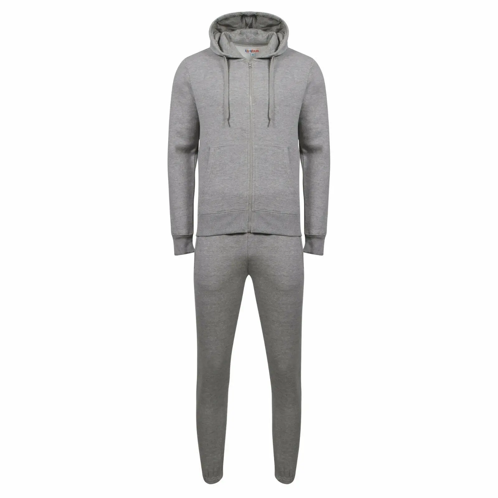 MENS TRACKSUIT SET FLEECE HOODIE TOP & BOTTOMS JOGGERS GYM PLAIN ZIP POCKETS NEW