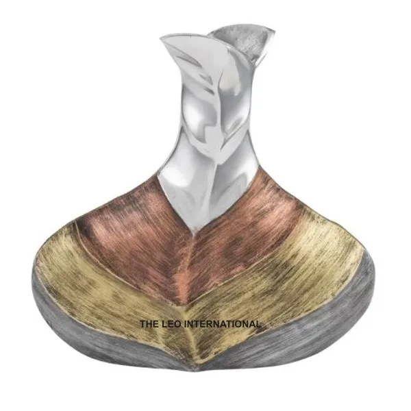 Aluminum Metal Round Shape Shinny Polish Enamel Color Vase Fancy Style Modern Look Luxury Flower Vase