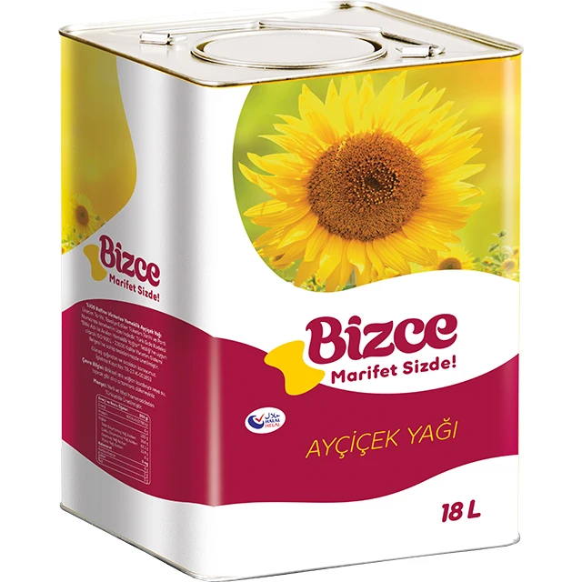 Чистое подсолнечное масло Bizce 18L Олово рафинированное подсолнечное масло