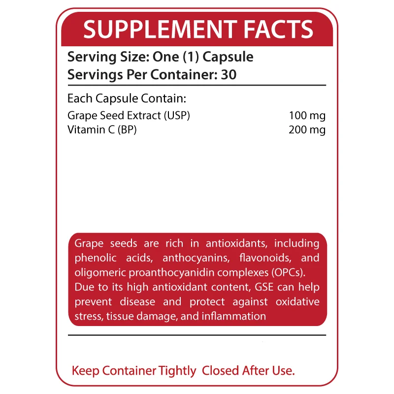 
Grape-C Antioxidant Support Best for Immune System Skin Health Vitamin-C & Grape Seed Extract Joint Support Premature Aging Skin 