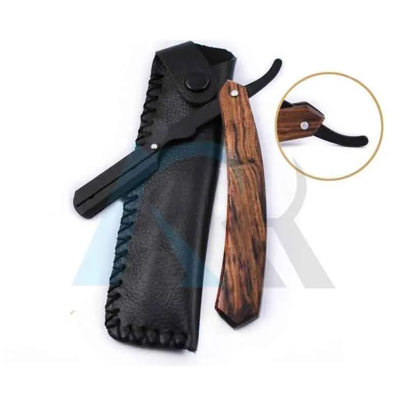 Fancy Shaving Barber Tools Hair Razor and Blades Antique Black Folding Shaving Knife Stainless Steel Straight razor