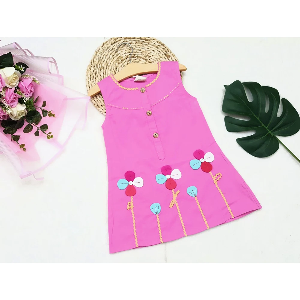 Made In Vietnam - Trending Design Toddler Dress Solid Color Party Frocks Big Skirt For Baby Girls