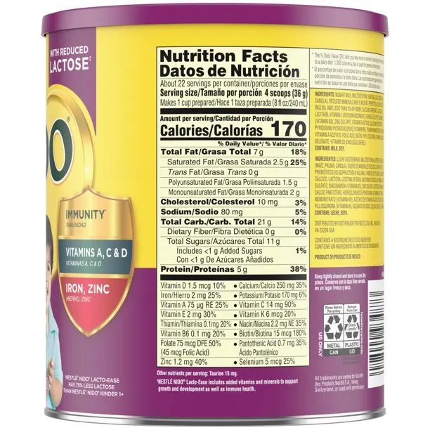 Молочный напиток Nestle NIDO Lacto-Ease для малышей-емкость 28 2 унции-напиток малышей