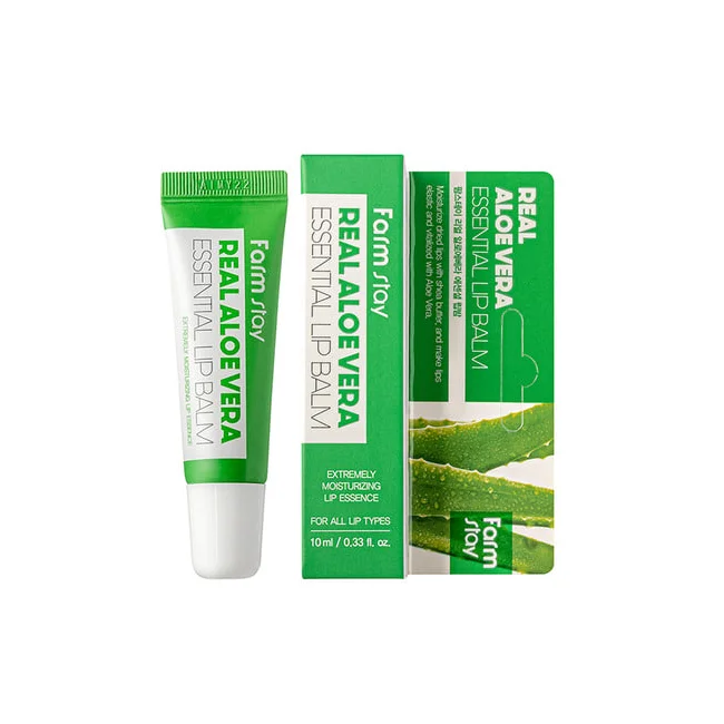 FARMSTAY ALOE VERA ESSENTIAL LIP BALM - CPNP made in Korean Cosmetic - Lip Care, Soft, Natural ingredient, Moisturizing, Hydrate