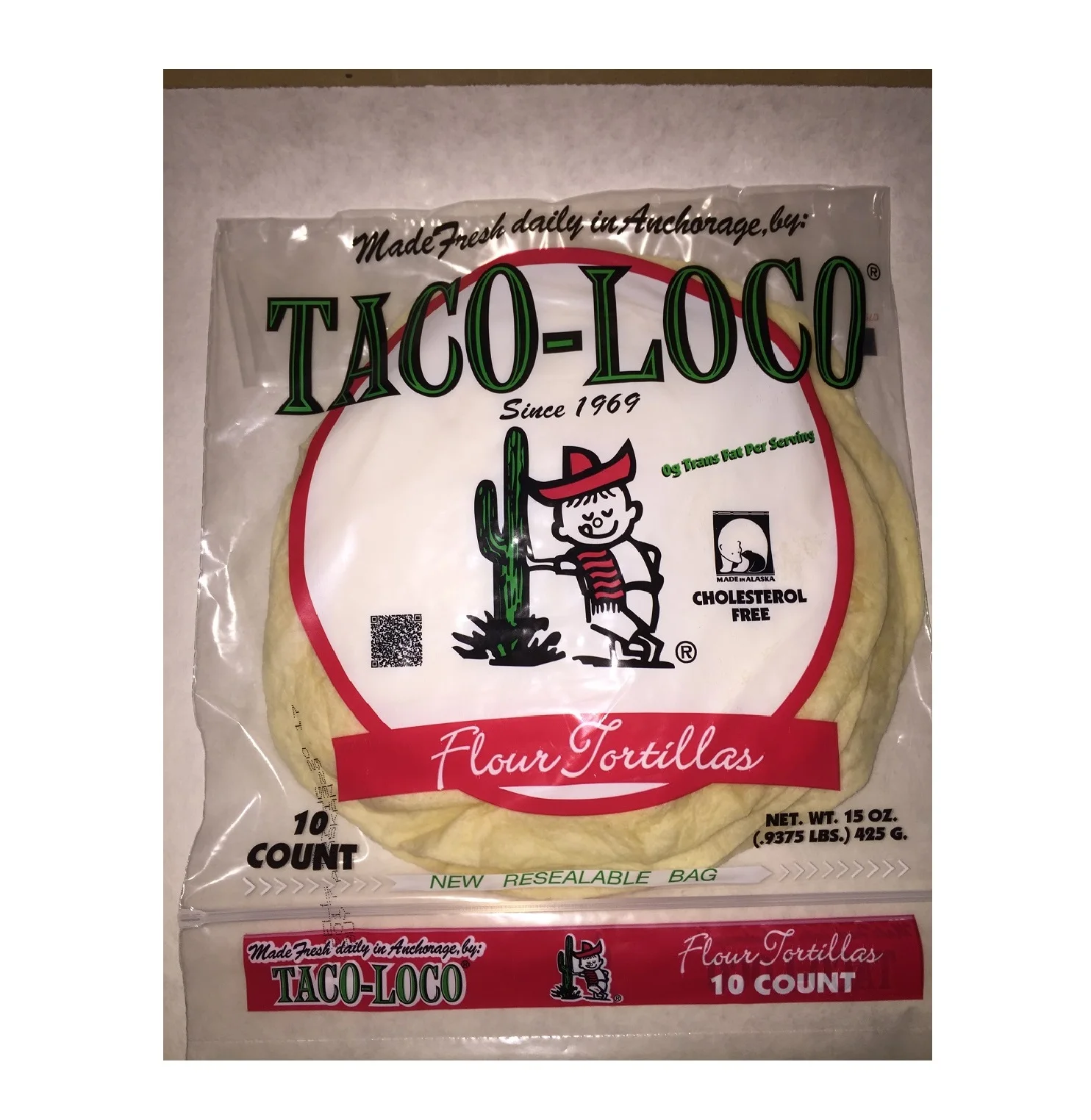 Номер модели 7820311122 Taco Loco, средний, 8 дюймов, мука, Tortillas