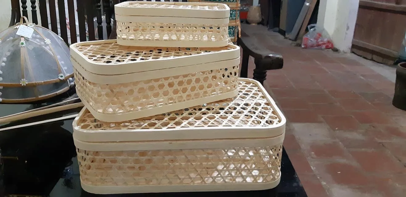 low price Tropical Style Decoration Bamboo Rattan Basket Flower Plant Indoor Storage baskets